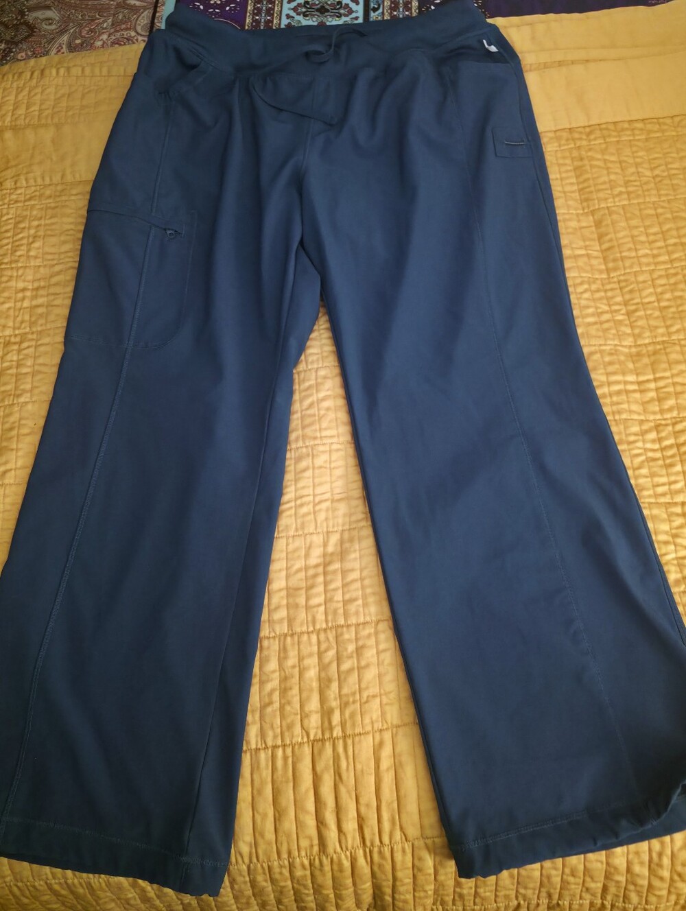 Infinity Women's Straight Leg Carribean Blue Drawstring Scrub Pants Size XLP